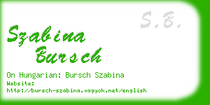 szabina bursch business card
